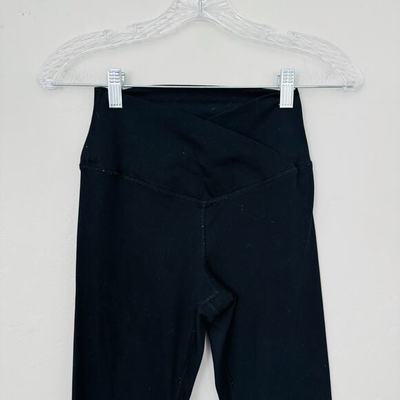 Yogalicious Lux Black Cross Front Flare Leg Black Leggings Women’s Size S - Picture 2 of 8